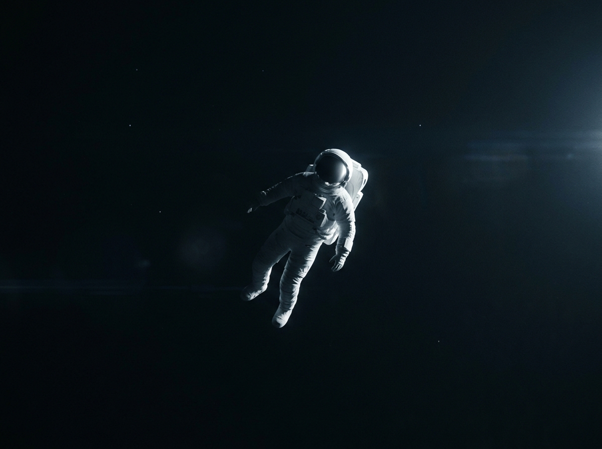 Astronaut floating in space